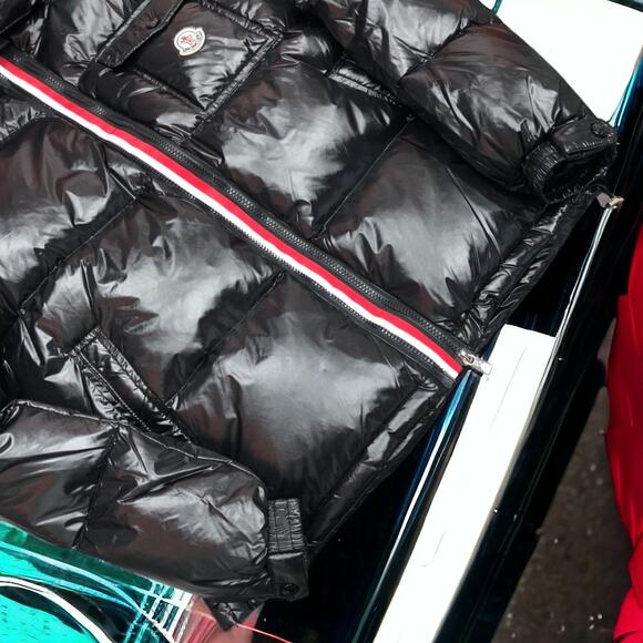 Moncler Black Men's and Women's Rainbow Stripe Double Zip Down Jacket - Picture 4 of 8